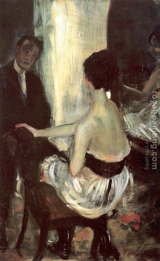 William James Glackens : Seated Actress with Mirror